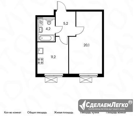 1-к квартира, 40.9 м², 33/33 эт. Москва - изображение 1