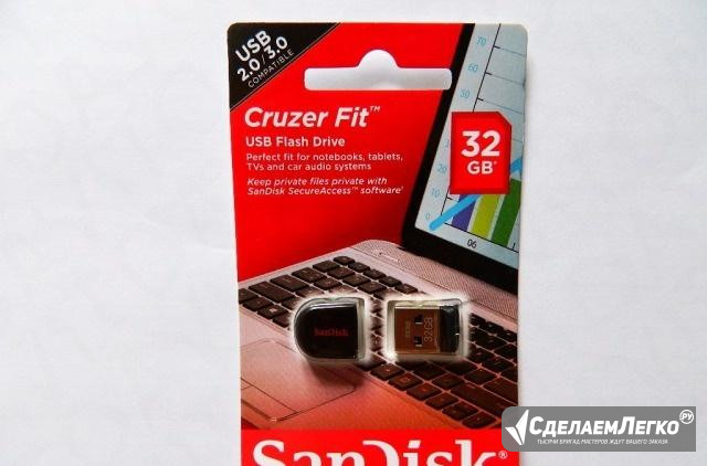 USB флешка SanDisk Fit 32GB, 16GB, 8GB (новая) Воркута - изображение 1