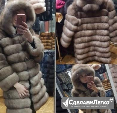 Шуба из песца коричневая арт.1120 Новосибирск - изображение 1