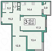 3-к квартира, 83.6 м², 10/19 эт. Рязань