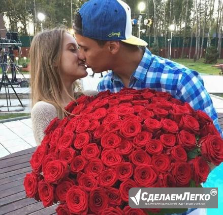 Букет 101 красных Роз 50см с Доставкой Москва - изображение 1