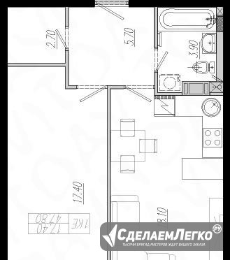 2-к квартира, 47.8 м², 2/10 эт. Санкт-Петербург - изображение 1