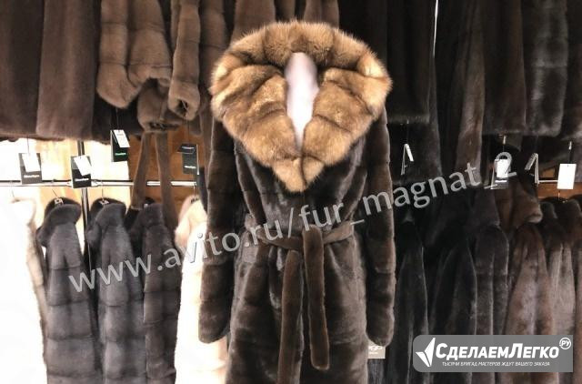 Шуба из норки Blacknafa c соболем. Артикул 23189 Москва - изображение 1