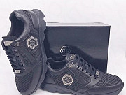 Мужские кожаные Philipp Plein Shadow Edition черны Москва