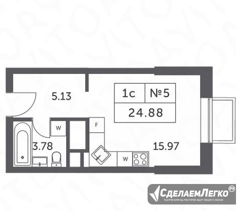 1-к квартира, 24.9 м², 28/35 эт. Одинцово - изображение 1