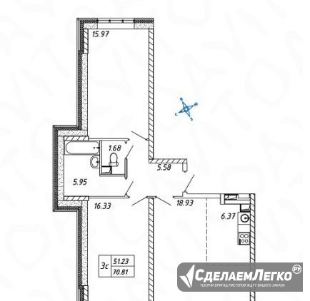 3-к квартира, 70.8 м², 1/17 эт. Москва - изображение 1