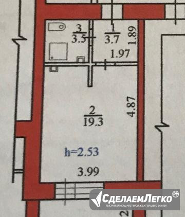 Студия, 22 м², 1/3 эт. Благовещенск - изображение 1