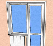 Пластиковая дверь на балкон с узким глухим окном Ижевск