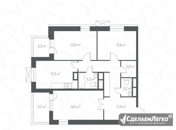 3-к квартира, 86.2 м², 8/16 эт. Москва - изображение 1