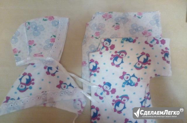 Новый комплект: 2 распашонки, 2 шапочки Ставрополь - изображение 1