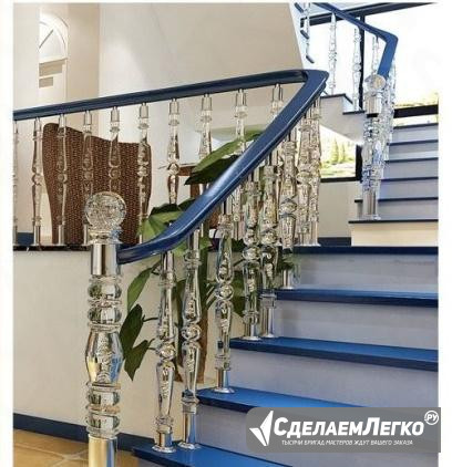 Прозрачные перила из акрила для лестниц Казань - изображение 1