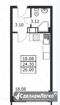 Студия, 26 м², 8/15 эт. Санкт-Петербург - изображение 1