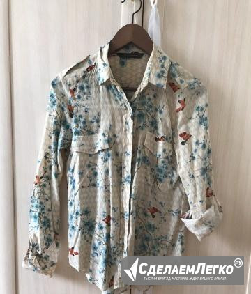 Рубашка Zara с цветочным принтом р. S Москва - изображение 1