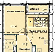 1-к квартира, 37.1 м², 7/19 эт. Нижний Новгород
