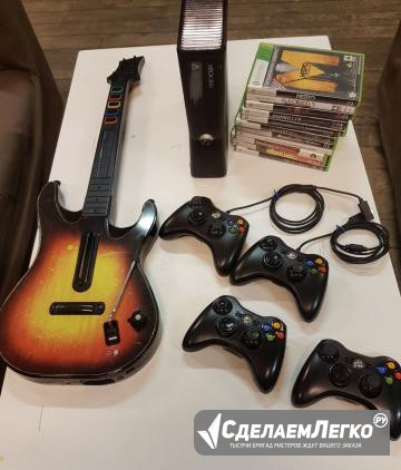 Xbox 360 полный комплект игры 4 джойстика гитархир Москва - изображение 1