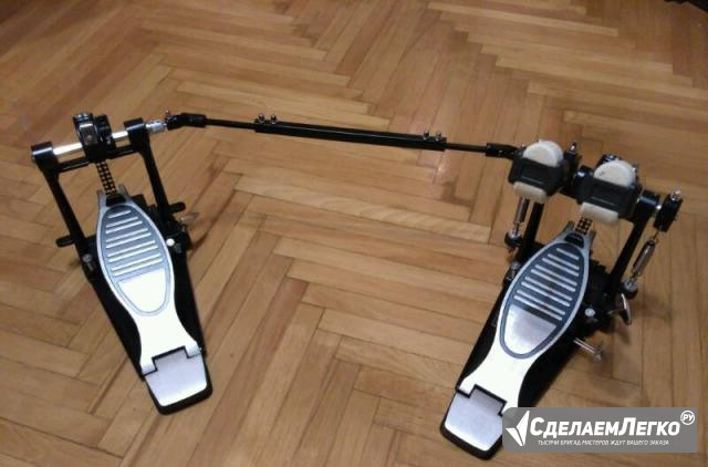 Педаль для бас барабана brahner двойная, кардан Москва - изображение 1