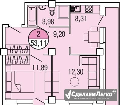 2-к квартира, 54.2 м², 22/25 эт. Архангельск - изображение 1