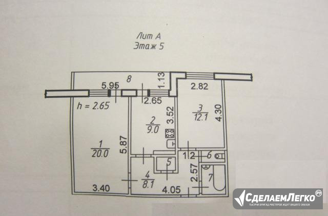 2-к квартира, 54 м², 5/6 эт. Михайловск - изображение 1