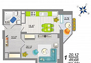 1-к квартира, 51.6 м², 21/25 эт. Воронеж