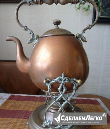 Чайник на бронзовой подставке, для декора, старый Москва - изображение 1