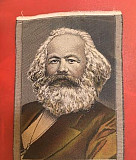 Картина на ткани Карл Маркс 10 х 15 см Китай 1950 Хабаровск