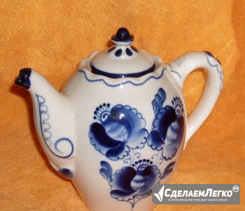 Гжель Чайник доливной СССР Москва - изображение 1