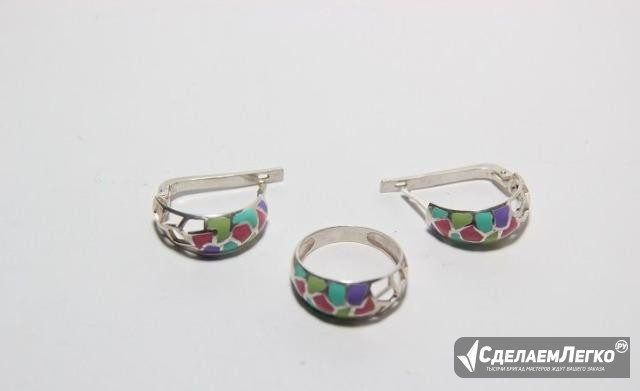 Комплект из серебра с эмалью Летние мечты Москва - изображение 1