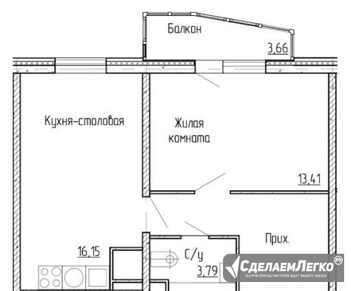 2-к квартира, 44.3 м², 14/18 эт. Санкт-Петербург - изображение 1