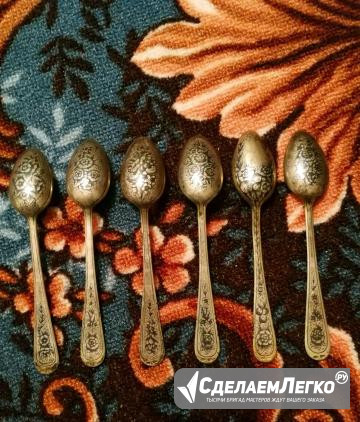Ложки чайные "Северная чернь" серебро Москва - изображение 1