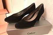 Туфли чёрные замшевые Gabor 37,5р (4.5uk) Германия Москва