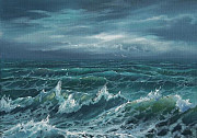 Картина "Атлантический шторм". Пейзаж. Холст. Масл Ярославль