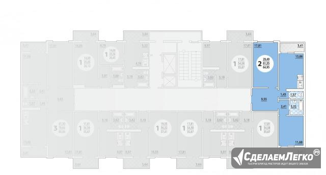 2-к квартира, 65 м², 11/18 эт. Ростов-на-Дону - изображение 1