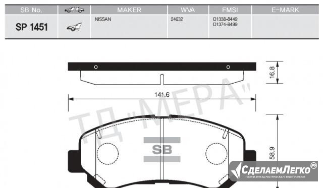 Колодки тормозные передние на Nissan Qashqai Минеральные Воды - изображение 1