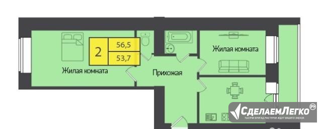 2-к квартира, 56.5 м², 5/10 эт. Новочебоксарск - изображение 1