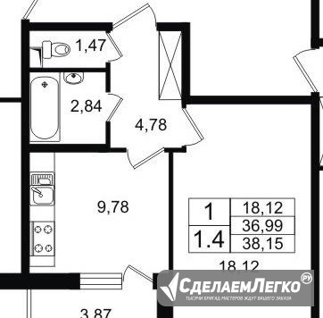 1-к квартира, 38.2 м², 14/23 эт. Санкт-Петербург - изображение 1