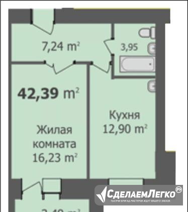 1-к квартира, 42.4 м², 9/14 эт. Благовещенск - изображение 1