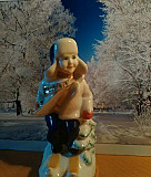 Статуэтка фарфор "Лыжник" Джанкой