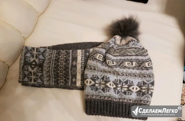Женская шапка с шарфом Москва - изображение 1