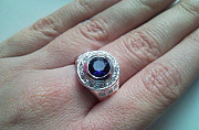 Серебряные кольца с синим и черным сапфирами Псков