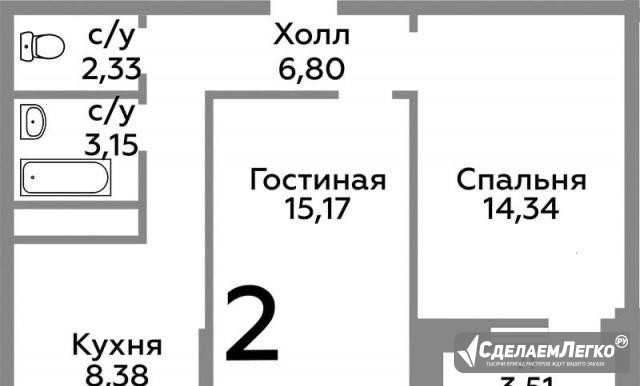 2-к квартира, 47 м², 3/22 эт. Балашиха - изображение 1