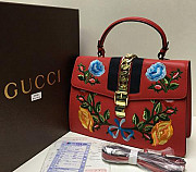 Gucci Sylvie Гуччи сумка красная кожа Гучи клатч Москва