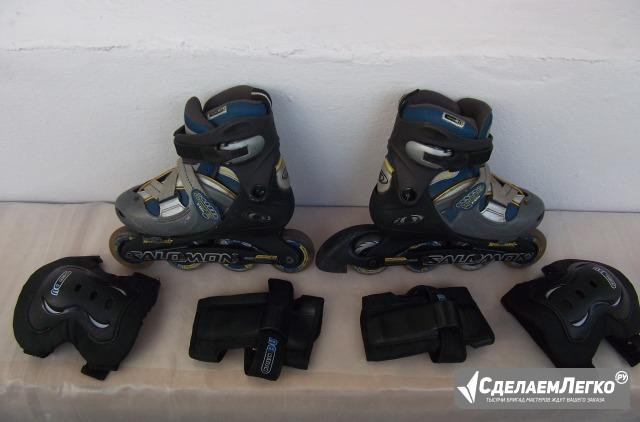 Роликовые коньки Salomon р. 30-34 + защита  - изображение 1