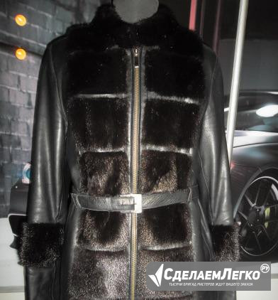 Куртка кожаная с норкой 46 Барнаул - изображение 1