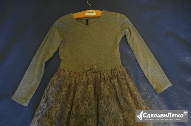 Платье серое трикотажное Benetton Москва - изображение 1
