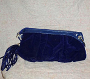 Синяя сумочка-клатч из вельвета Серпухов
