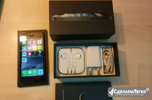 iPhone 5 Black 32Gb комплект Новосибирск - изображение 1
