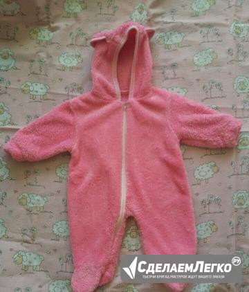 Махровый человечек на молнии для малышек до 6 мес Симферополь - изображение 1