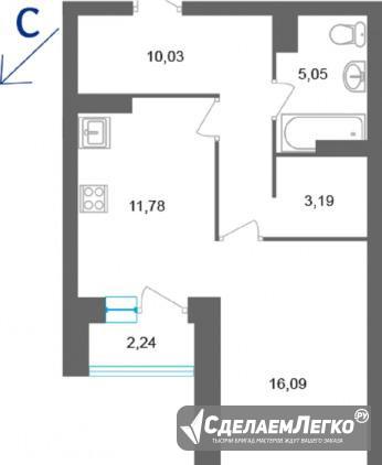 1-к квартира, 48.4 м², 10/25 эт. Пермь - изображение 1