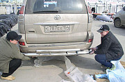 Защита заднего сплошная бампера Toyota Prado 120 Новосибирск