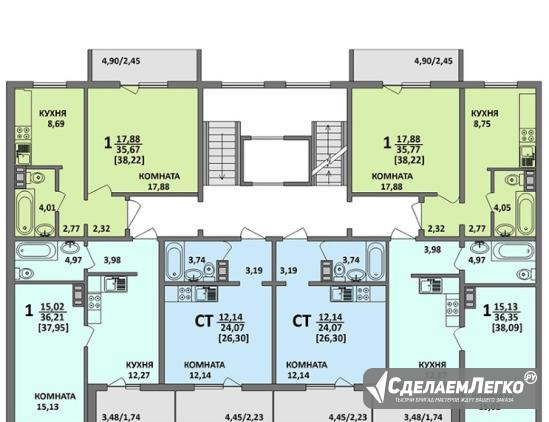 1-к квартира, 38.1 м², 6/10 эт. Челябинск - изображение 1